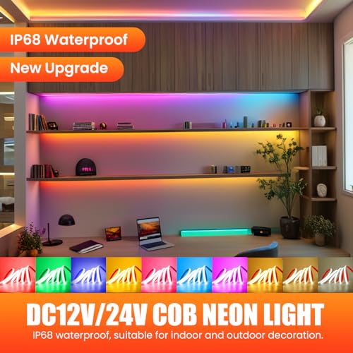 Tira LED KISUFU 12V COB IP68 Blanco Cálido Flexible miniatura 4