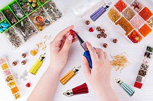 paxcoo tassels for jewelry making 50pcs leather tassel keychain charms bulk with 50pcs jump rings for bracelets acrylic key chain blanks and craft supplies