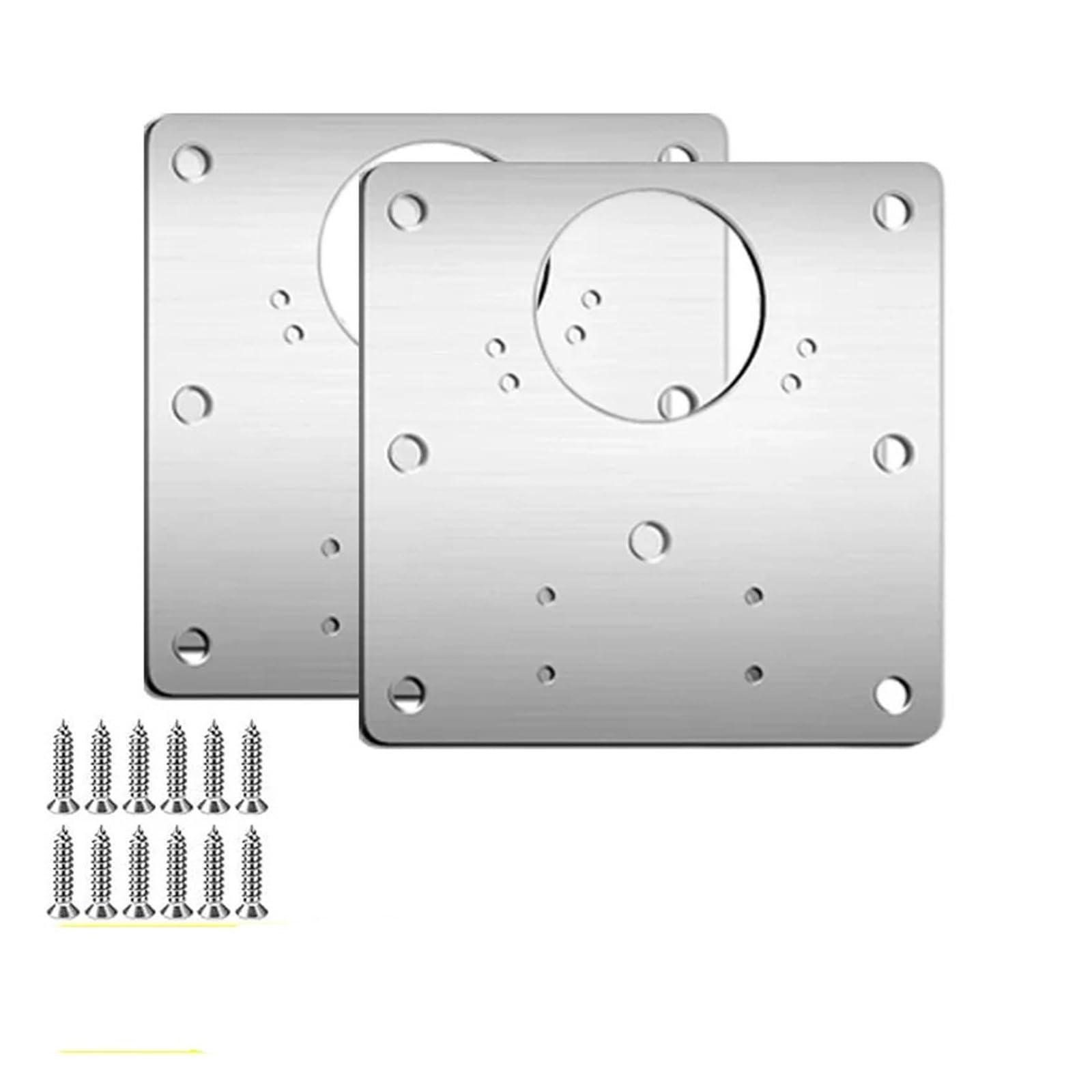 Meytxoa 2Sets Hinge Repair Plate 20/ Cabinet Hinge Repair Plate Kits Stainless Steel Kitchen Cupboard Door Mounting With Holes Fixing Brackets(2Sets)