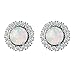 Bamos Jewelry White Opal Diamonds Stud 925 Wedding Gift Silver Stud Earrings for Girls