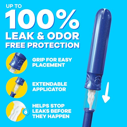 Image of Tampax Compact Pearl Tampons Multipack, with LeakGuard Braid & Extendable Applicator, Regular /Super Absorbency, Compact Extendable Applicator, Unscented, 30 Count