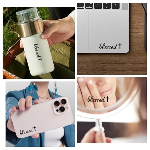Image of 2-Pack Blessed Cross Rearview Mirror Sticker, Christian Car Stickers and Decals with 4PCS Hanging Air Fresheners, Vinyl Car Mirror Accessories and Decor for Truck, Laptop, Water Bottle, Vanity Mirror