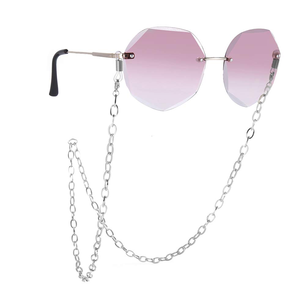 kkjoy Cadena de correas para gafas, de acero inoxidable, para máscara, soporte para gafas, collar, gafas de sol, cordón para mujeres y hombres