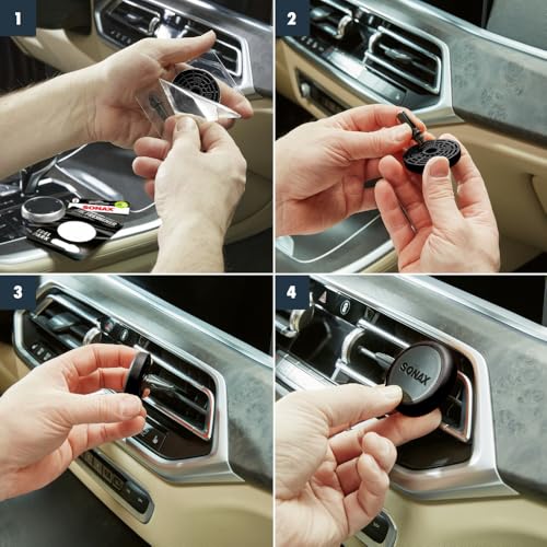SONAX AirFreshener Edeldark (1 Stück) Lufterfrischer mit frischem Duft und langanhaltendem Dufterlebnis für den Fahrzeuginnenraum | Art-Nr. 03610410