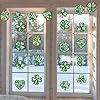 Renbuzhu 40PCS St. Patricks Day Crafts Bulk: Paper Shamrock Suncatchers, Saint Patrick's DIY Kits, Window Stained Glass Effect Art Supplies #5