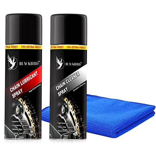 Image of BLACKBIRD Bike Care Kit, 1 Pcs each - Chain Lube 220ml, Chain Cleaner 220ml and 1 Pc Microfiber Cloth