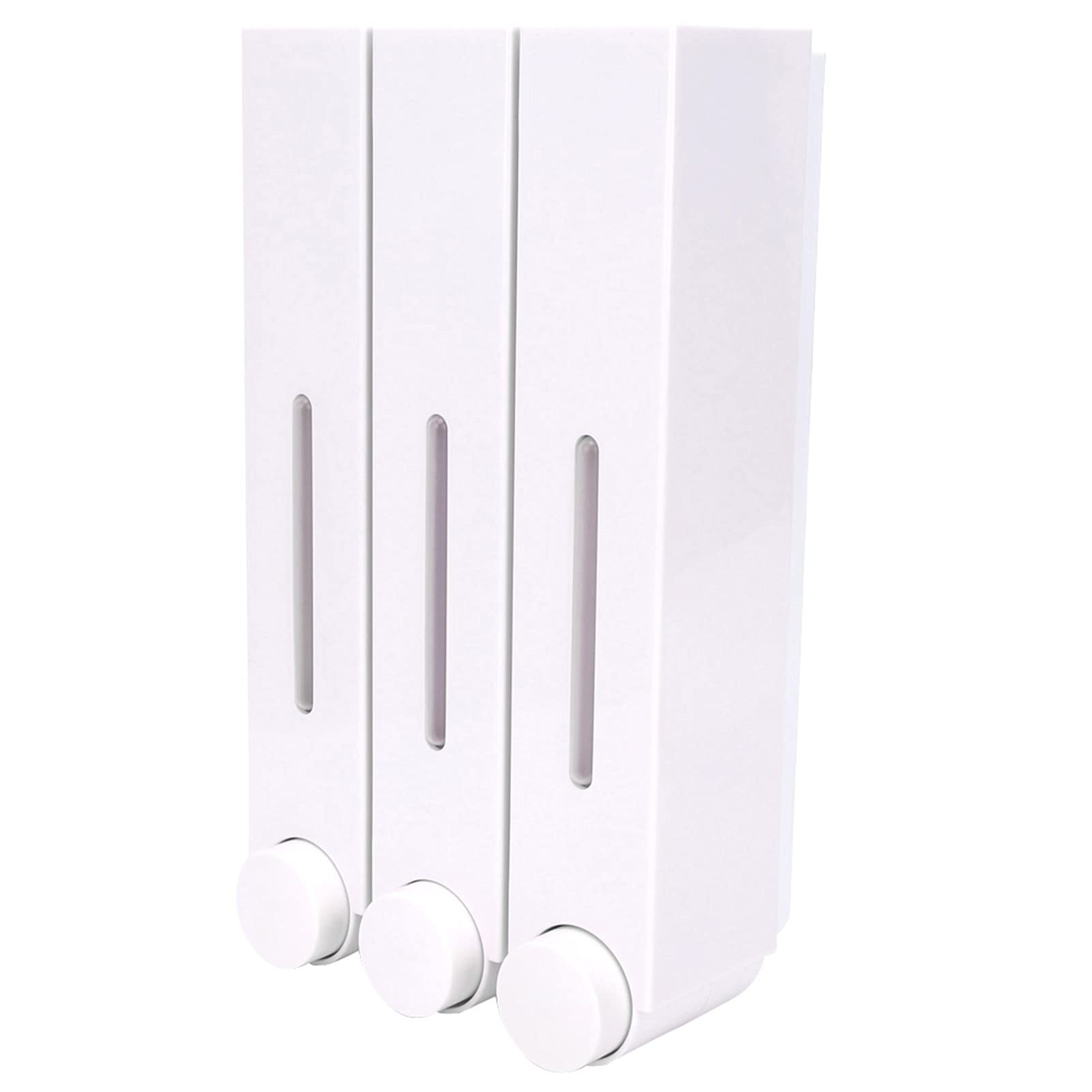 Wall Mounted Shower Dispenser 3-Chamber Liquid Soap Dispenser for Bathroom & Kitchen ABS Black Soap Holder with Press Mechanism - Image 3