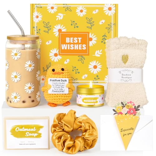 MUJUZE Geschenke für Frauen,Weihnachten Geschenkset Frau,Geschenkbox Frauen Geburtstag,Gute Besserung Geschenke,Positive Geschenk für Beste Freundin,Kollegin,Schwester,Sunshine Geschenkset Damen