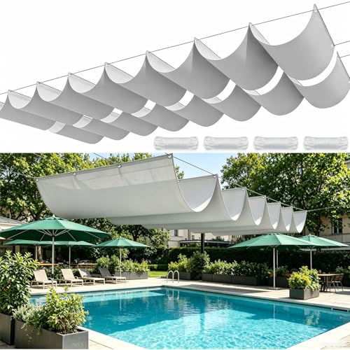 Voile d'ombrage rétractable gris clair 270x550 cm pour terrasse - 2