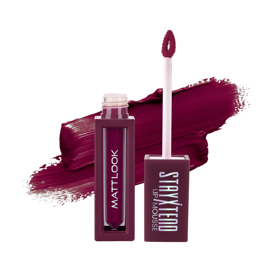 matt look stayxtend lip mousse liquid lipstick | non-sticky | non-transferable | weightless | rich colors payoff | matte finish liquid lipstick (deep magneta-18,4ml)