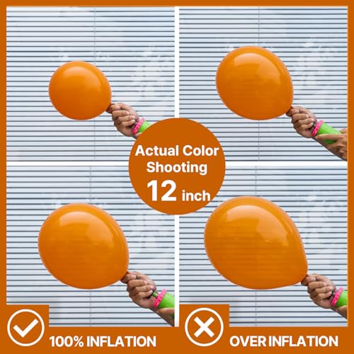 Image of PartyWoo Burnt Orange Balloons 100pcs 10 Inch Terracotta Rust Fall Color Autumn Boho Balloon Arch Kit Garland for Wedding Birthday Baby Shower Thanksgiving Halloween Fall Party Decorations Orange-F53