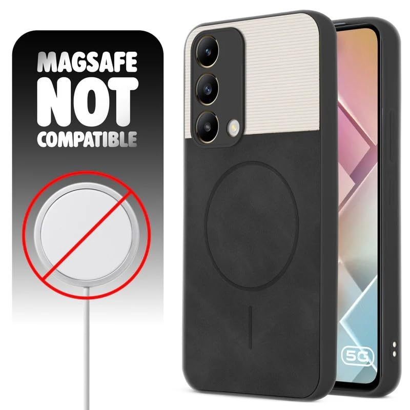 Image of Bintage Dual-Leather Mac Safe Design Phone Case| Soft Touch Finish | Full Camera Protectection Back Cover Compatible for One Plus Nord CE2 5G - White & Starry Black