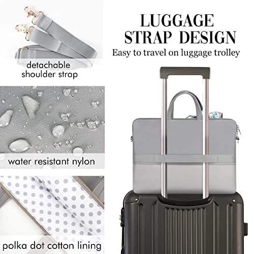 Laptop Bag for Women Slim Travel - Computer Bag Laptop Case Lightweight Thin Carrying Fit 15.6-inch 16-inch Notebook Shoulder Crossbody Work Travel Business Office Messenger Briefcase Grey by Kamlui - Used condition - Image 5