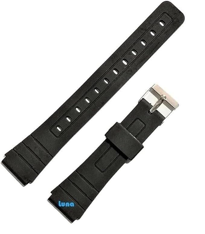GenéricoCorrea De Goma Resina Compatible Con CASIO F-91W - Ancho 18 mm - F-91 / F-105W / W-59