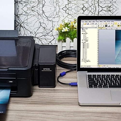 Printer Cable 25Ft, Tanbin 25Feet Hi-Speed Usb 2.0 Type A Male To Type B Male Printer Scanner Cable For Hp, Canon, Lexmark, Epson, Dell, Xerox, Samsung Etc #TOP6