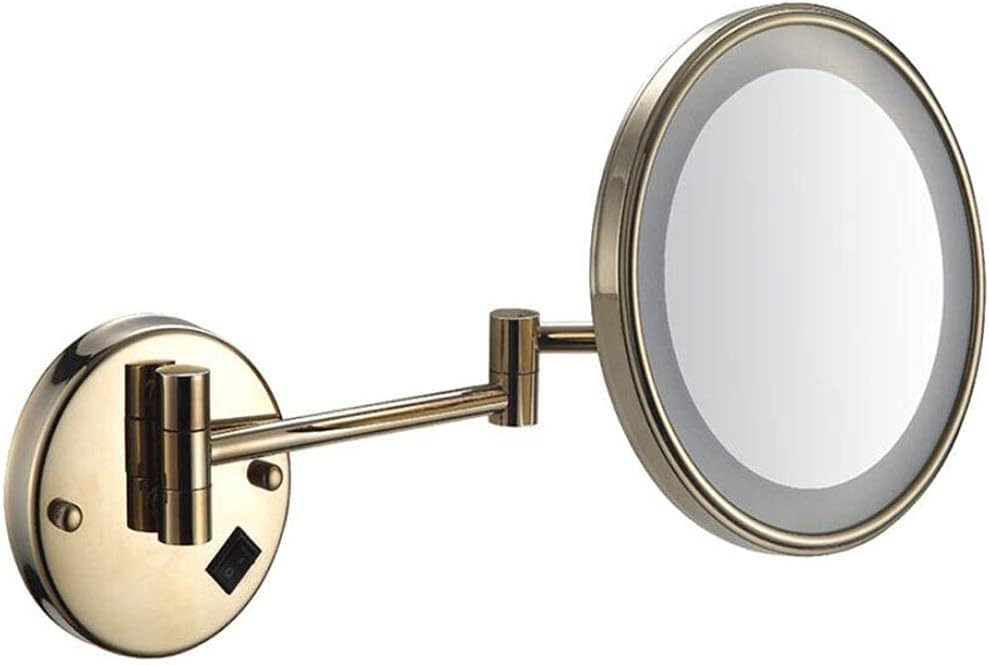 Miroir de courtoisie mural argenté de 8 pouces avec éclairage LED