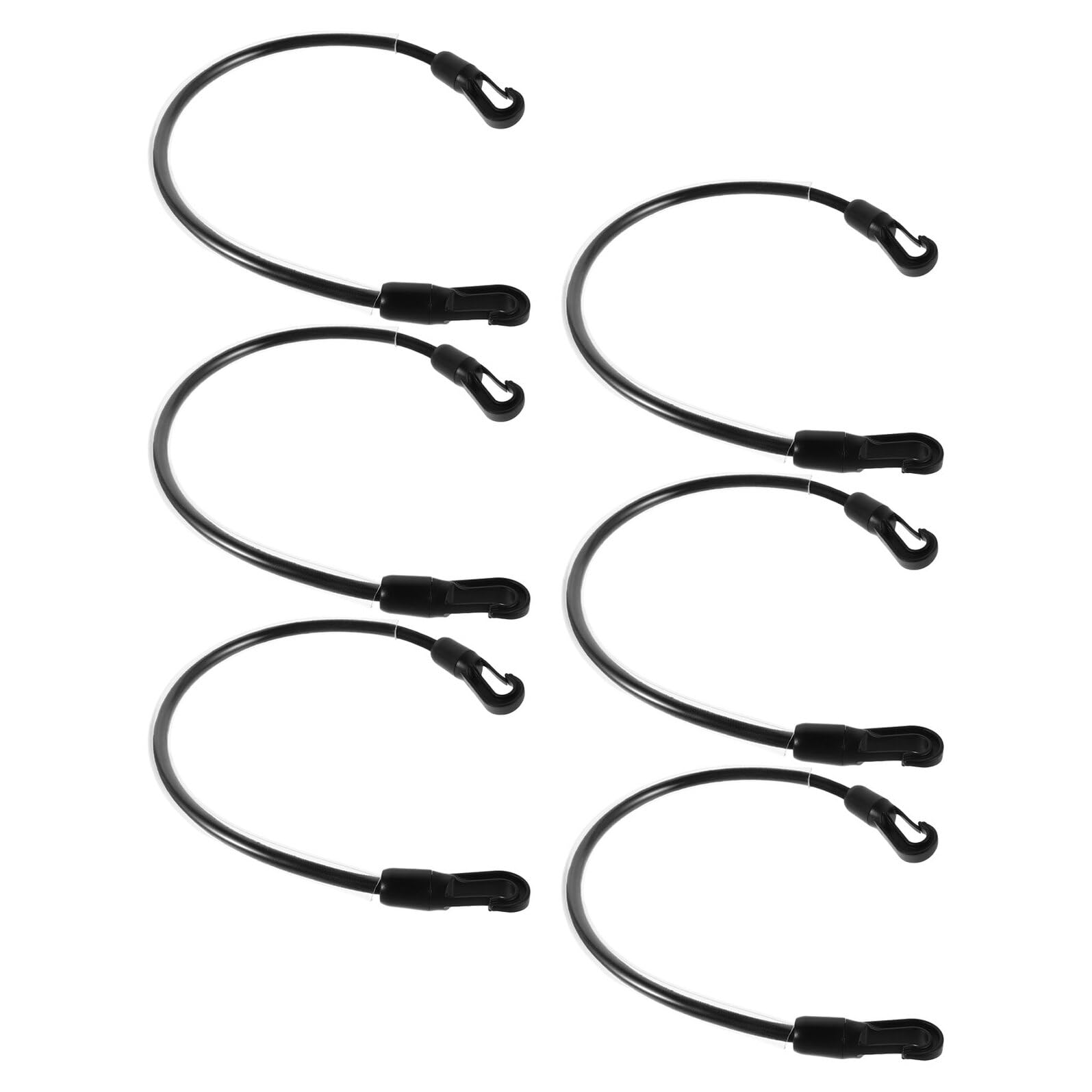 KOMBIUDA 6 Stück Elastische Pferdedecken Beinriemen 56cm Schwarz mit Doppelseitigen Clips Wetterfeste Schweif und Beinschlaufen als Ersatz für Pferdepflege