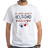 CafePress Hands Down Best Dad White T Shirt 100% Cotton T-Shirt, White