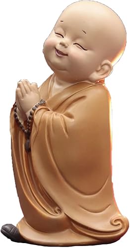 Bonita estatua de Buda monje, estatua creativa de Buda de resina, estatuas de Buda meditadoras decorativas hechas a mano, adornos zen para