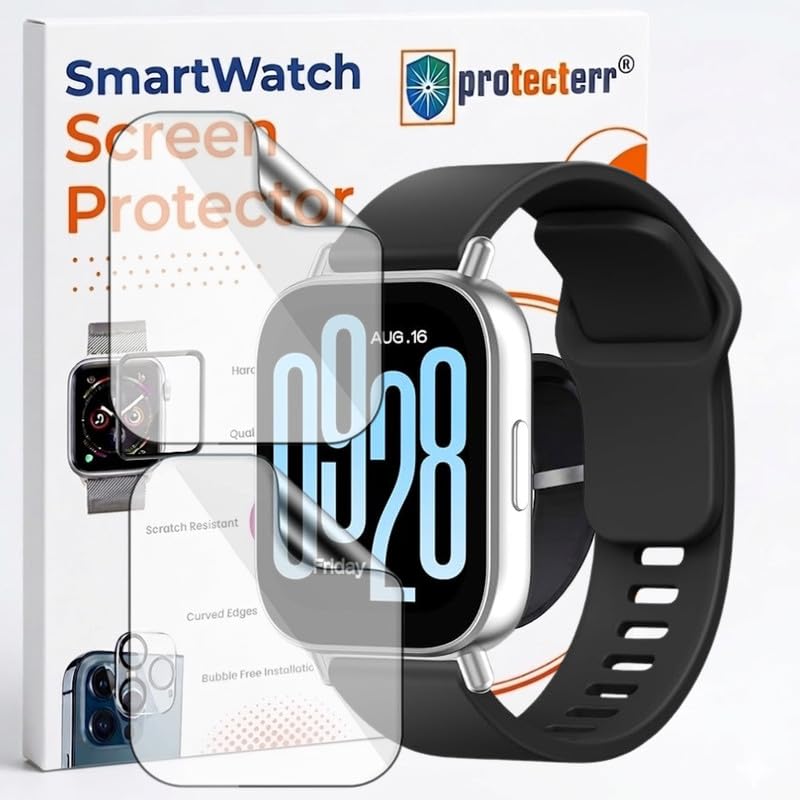 Image of 2 Pack Smartwatch Screen Protector for Redmi Watch 5 Active 2.0 inch - Flexible TPU Screen Guard, Ultra Thin, Scratch Resistant, Bubble Free, Full Coverage - Not Tempered Glass
