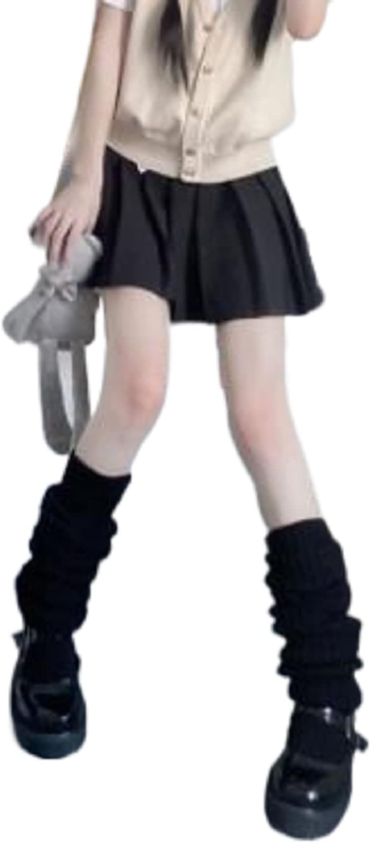 Harajuku Japanese Lolita Leg Warmers Gothic Knit Long Socks Leggings Gaiters Knee Goth Winter Cuff Ankle Heap Sock
