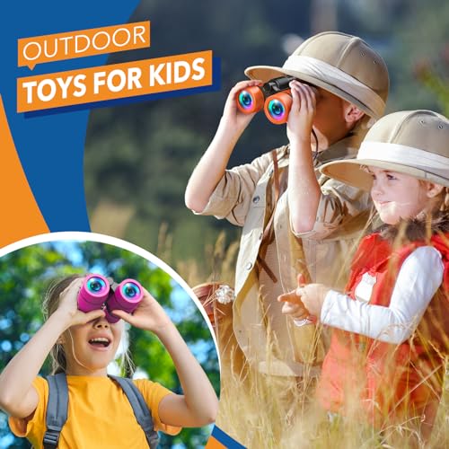 Image of 3-8 Year Old Boy Girl Toys: LET'S GO! Shockproof Binoculars for Kids Bird Watching 3 4 5 6 7 Year Old Boys Girls Outdoor Travel Toy for Kid Ages 4-7 Toddler Stocking Stuffers