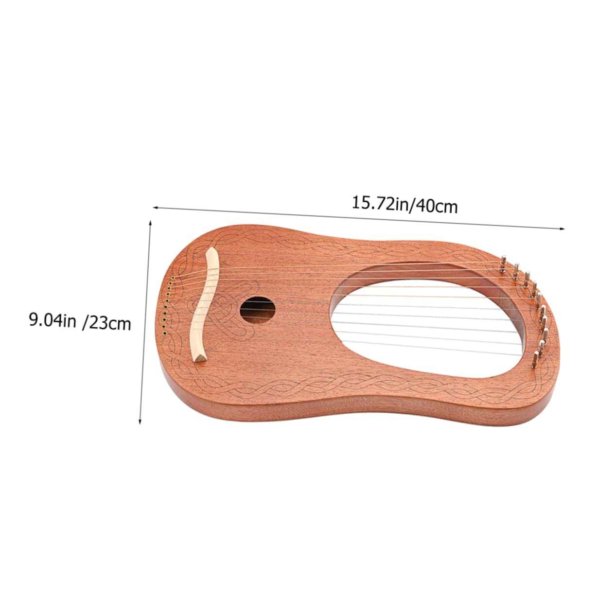 HANABASS Portable Harp 10-string Lyre Harp for Music Lovers Beginner to Professional Wooden Musical Instrument Kit