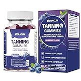 Graclin Tanning Gummies - Self Tan Supplement That Work Fast Without Sun - Daily Oral Chews with Beta Carotene Astaxanthin Lycopene & Vitamins for Skin Health Glow Up Sunless Tan - Vegan Sugar Free