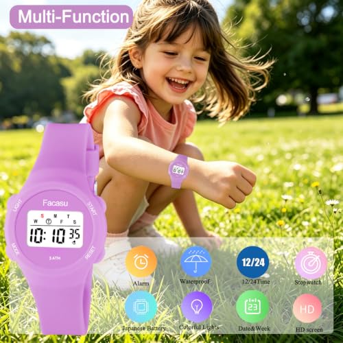 Image of Kids Digital Watch for Girls Boys,Children's Waterproof Colorful Light UP Outdoor Sport Watch with Stopwatch Alarm-Kids Gifts for Girls Boys