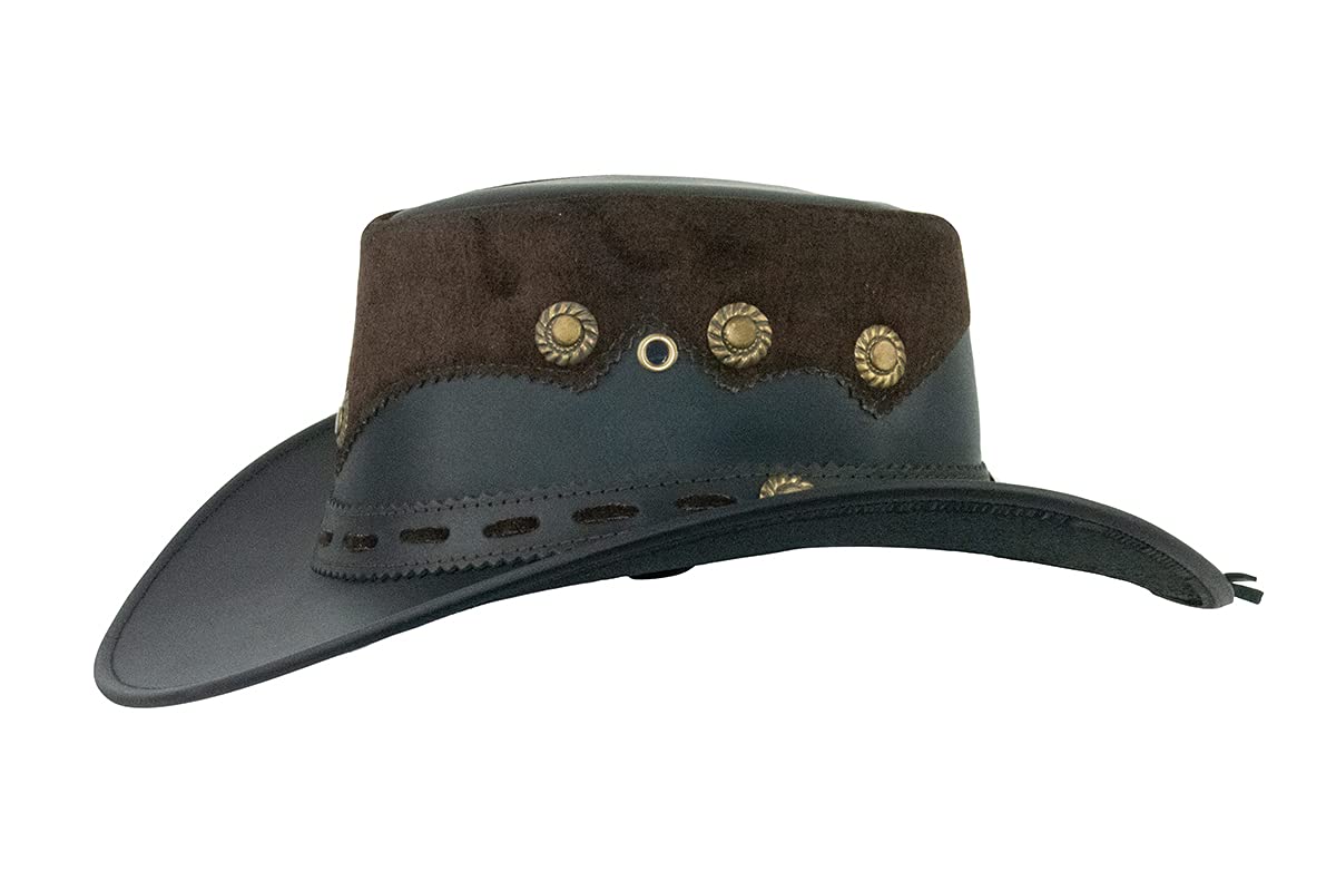 Black Jungle PENTLAND Cappello in Pelle, Cappello Occidentale, Australia, Cappello da Cowboy (Nero, XL)