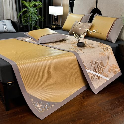 Tapete de bambú doble cara plegable para cama de verano en el hogar