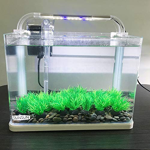 Image of Aquarium Plant Fish Tank Decoration 20 Pieces Small /1 inch Tall Plastic Artificial Plant Goldfish Hidden Mini Grass Set (Green-C)