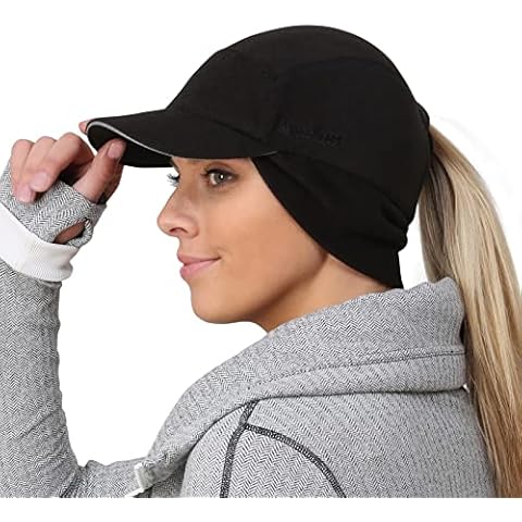 TrailHeads Women's Trailblazer Adventure Ponytail Cap, Black, One Size Cover