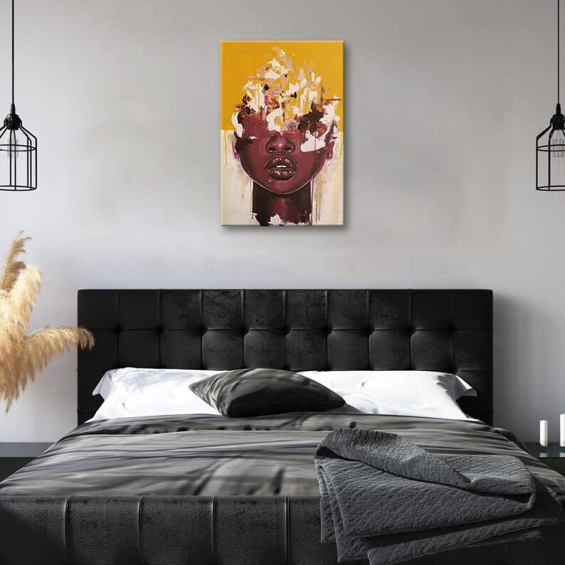 Miniatura 7 de Decoración de arte de mujer negra, arte de pared de lienzo para mujeres afroamericanas, impresiones abstractas y modernas, impresiones en lienzo