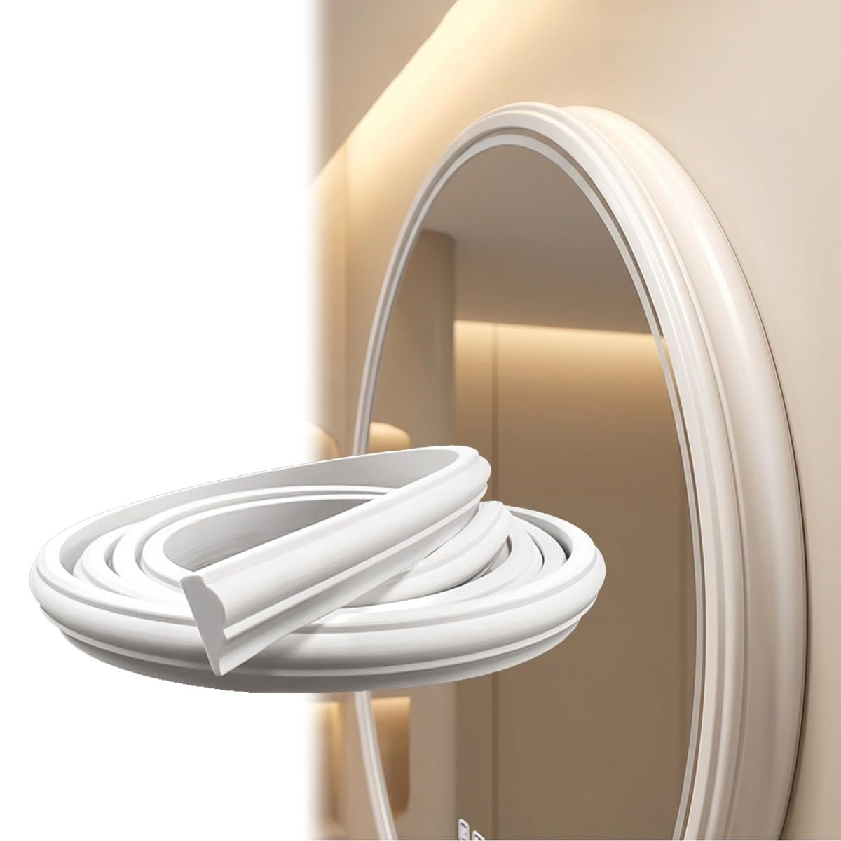 YDHSIKK Wall Trim Arch Kit, PVC Molding Trim Arch Kit For Door Frame Widths 1.1-7cm Lengths 1-10m(W 1.1cm(2/4"),L 6m/19.7ft)