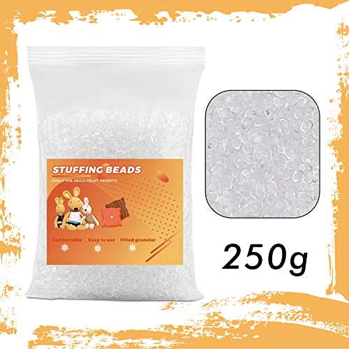 Image of Stuffing Beads, 8.8oz Weighted Beads for Stuffed Animals, Craft Poly Pellets Weighted for Stuffed Animals - 250g