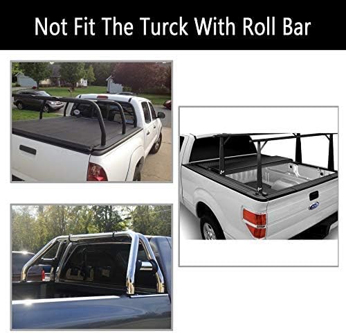 JJ 6ft Bed for 2016-2021 Tacoma Pickup Fleetside Clamp on Soft Vinyl Roll up Lock Waterproof Tonneau Cover Top Mount Assembly