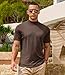 Men's Mock Turtleneck Short Sleeve Soft Lightweight Casual Basic T-Shirts Solid Pullover Tops Dark Coffee