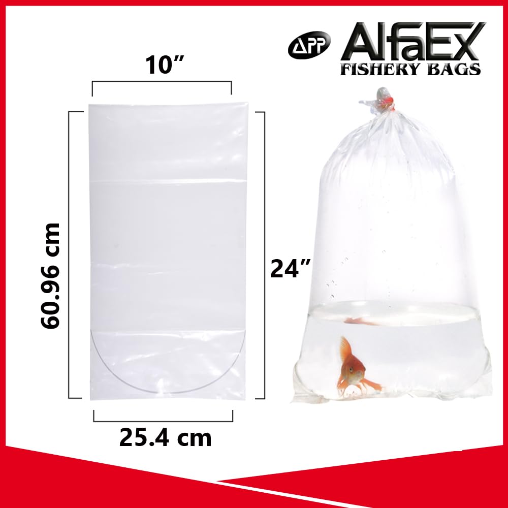 AlfaEx Fishery Bags, 10" x 24" Leak Proof, Rounded Bottom - Image 2