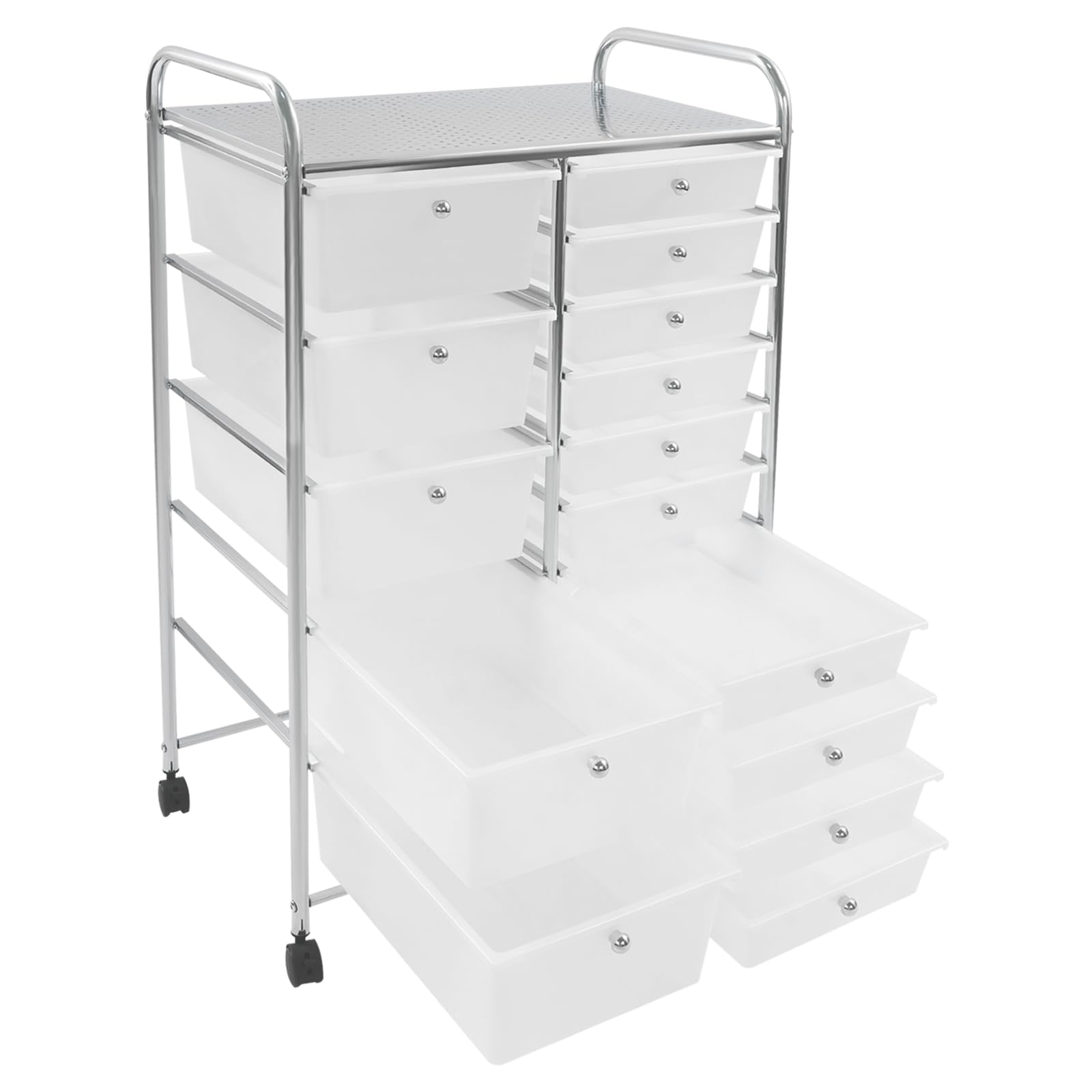 Carrello con 15 cassetti, organizer da cucina, multiuso per cucina, bagno, ufficio, camera da letto