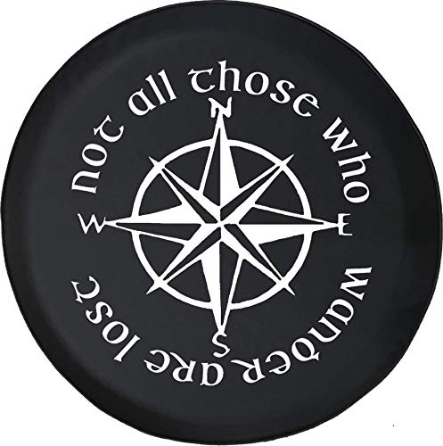 American Unlimited Spare Tire Cover Not All Those Who Wander are Lost Adventure Off-Road 4x4 fits SUV Camper RV Accessories Black Size 32 Inch
