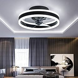 Lamparas Ventilador Jaen TATANE Reversible Led Ventilador Techo con Luz Silencioso y Mando 6 Velocidades Dormitorio Lamparas Ventilador de Techo Salon Moderno ?40cm 24W Regulable Pequeño Luz Techo,Negro
