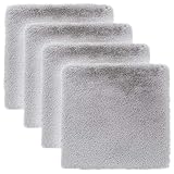 andiamo Sitzkissen Kunstfell Hasenfell, Flauschiges Stuhlkissen, einfarbig, quadratisch, Fell für Stühle und Sofa, Farbe:Grau, Größe:4-er Set Sitzkissen