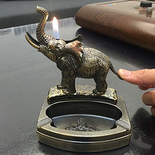 Encendedor de mesa elefante recargable de butano miniatura 1