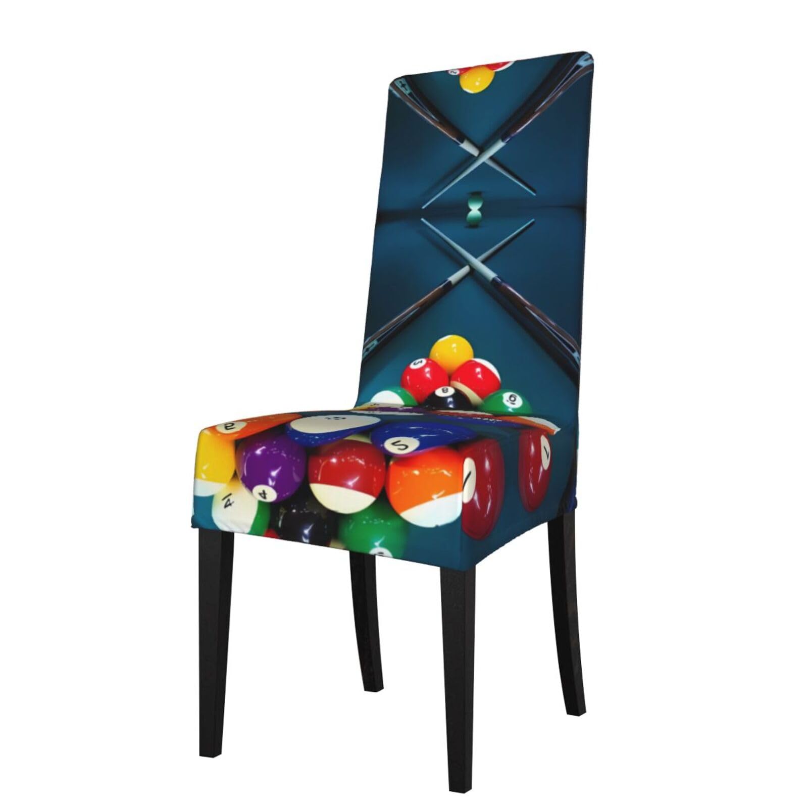 YYHHAOFA Billiard Prints Dining Chair Throw Covers Stretchable & Wrinkle-Free for Refreshing Your Furniture