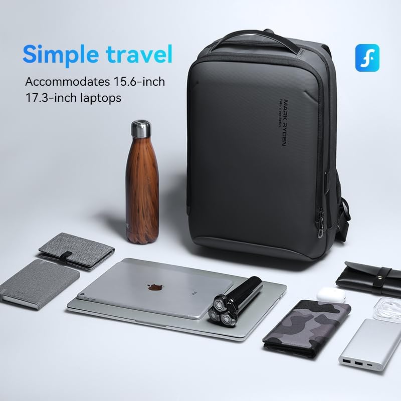 MARK RYDEN Slim Laptop Backpack for Men, High Tech Backpack with Scratch Resistant Shell and USB Charging Port, Waterproof Business Backpack Ideal for Working, Commuting, Daily - Image 2