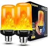 Hompavo Upgraded LED Flame Light Bulbs 4 Modes Flickering Light Bulbs with Upside Down Effect E26E27 Flame Bulb for Halloween Christmas Party Patio Porch Home Indoor Outdoor Decorations 2