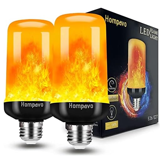 【Upgraded】 Christmas Decorations LED Flame Lights Bulbs Outdoor Indoor, 4 Modes Flickering Light Bulbs with Upside Down Effect, E26/E27 Base Flame Bulb for Yard, Party, Porch, Home Decoration (2 Pack)