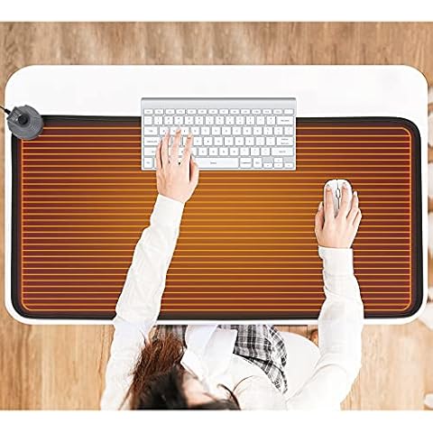 Mymyth Heated Desk Pad, Warm Mouse Pad, Foot Warmer - 8 Speeds Heated Control with Digital Display - 31.5‘’×17.5” Extended Edition Gaming Mouse Mat - Auto Shutoff Cover