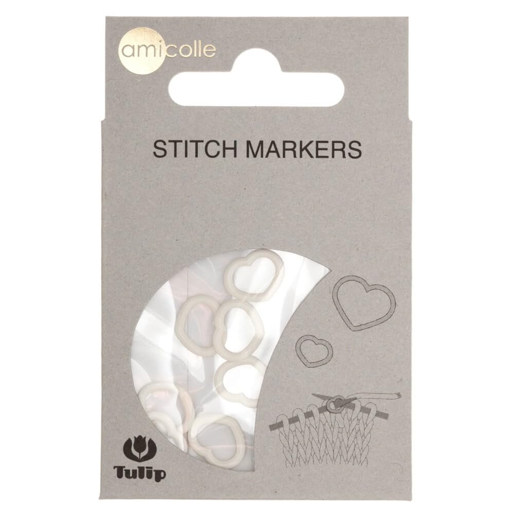 Tulip White Heart Stitch Marker M 1 Piece